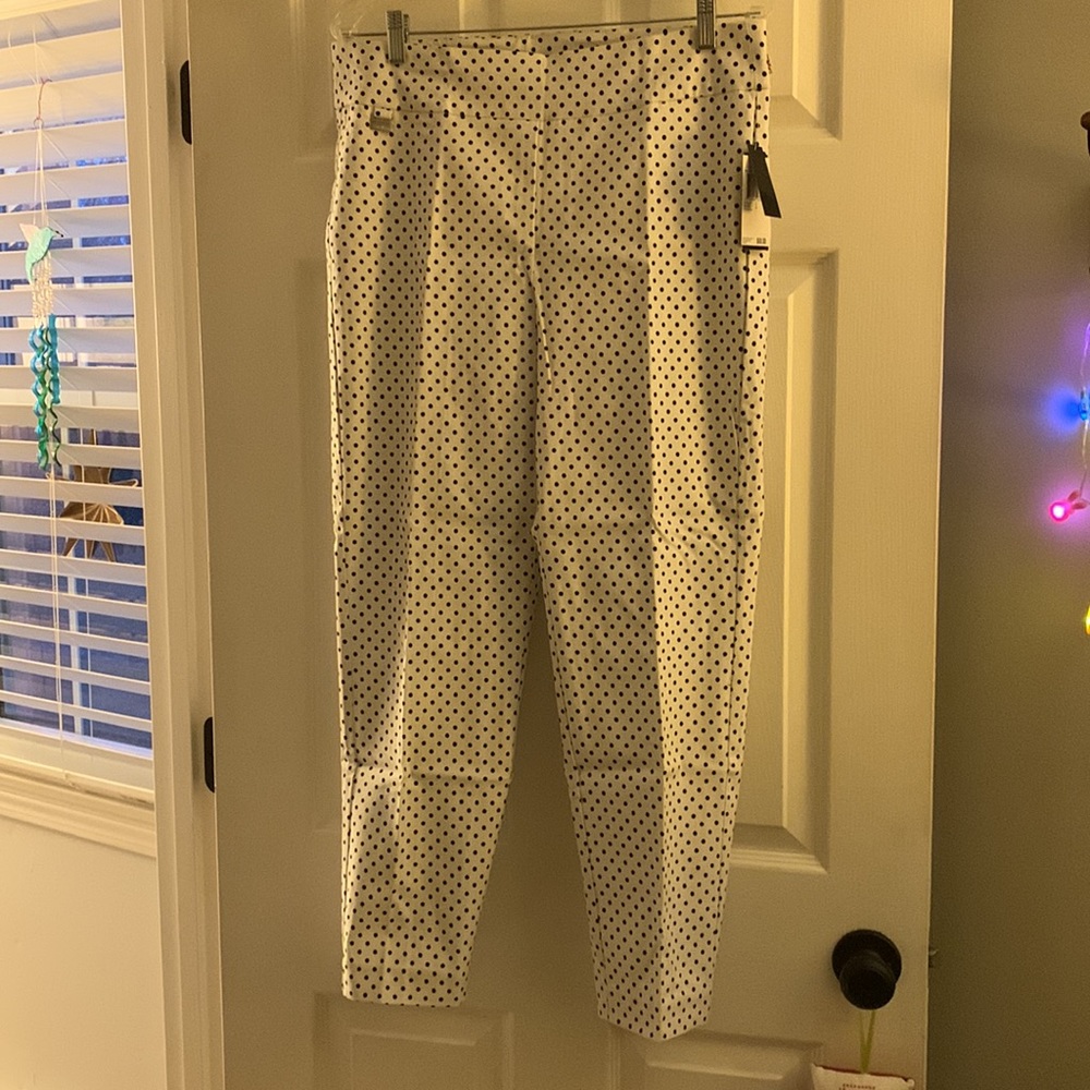 Stretch straight Leg polka dot pants